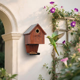 Maxbell Wooden Bird House with Feeder Trough Weatherproof for Yard Country Farmhouse