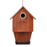 Maxbell Wooden Bird House with Feeder Trough Weatherproof for Yard Country Farmhouse