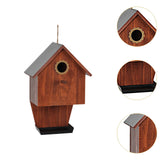 Maxbell Wooden Bird House with Feeder Trough Weatherproof for Yard Country Farmhouse