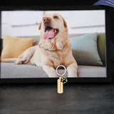 Maxbell Cremation Pet Urn Keychain Pet Dog Paw Print Keepsake Urn Key Chain Cylinder Gold
