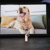 Maxbell Cremation Pet Urn Keychain Pet Dog Paw Print Keepsake Urn Key Chain Cylinder Rose Gold