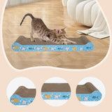 Maxbell Cat Scratcher Board Kittens Corrugated Paper Furniture Protector Scratch Bed Blue