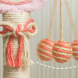 Maxbell Sisal Cat Scratcher Decoration Convenient for Kitty Cute Cat Scratching Post Pink