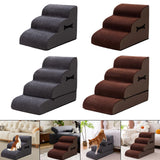 Maxbell Dog Stairs Ramp Removable for Puppy Pet Dog Stairs Ladder for Car Indoor Bed Gray 3 Steps
