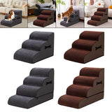 Maxbell Dog Stairs Ramp Removable for Puppy Pet Dog Stairs Ladder for Car Indoor Bed Gray 3 Steps