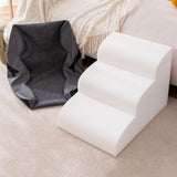 Maxbell Dog Stairs Ramp Removable for Puppy Pet Dog Stairs Ladder for Car Indoor Bed Gray 3 Steps