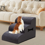 Maxbell Dog Stairs Ramp Removable for Puppy Pet Dog Stairs Ladder for Car Indoor Bed Gray 3 Steps