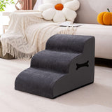 Maxbell Dog Stairs Ramp Removable for Puppy Pet Dog Stairs Ladder for Car Indoor Bed Gray 3 Steps