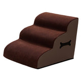 Maxbell Dog Stairs Ramp Removable for Puppy Pet Dog Stairs Ladder for Car Indoor Bed Coffee 3 Steps