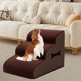 Maxbell Dog Stairs Ramp Removable for Puppy Pet Dog Stairs Ladder for Car Indoor Bed Coffee 3 Steps