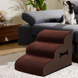 Maxbell Dog Stairs Ramp Removable for Puppy Pet Dog Stairs Ladder for Car Indoor Bed Coffee 3 Steps