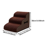 Maxbell Dog Stairs Ramp Removable for Puppy Pet Dog Stairs Ladder for Car Indoor Bed Coffee 3 Steps
