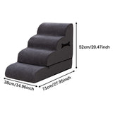 Maxbell Dog Stairs Ramp Removable for Puppy Pet Dog Stairs Ladder for Car Indoor Bed Gray 4 Steps