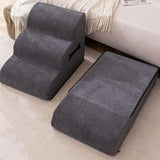 Maxbell Dog Stairs Ramp Removable for Puppy Pet Dog Stairs Ladder for Car Indoor Bed Gray 4 Steps