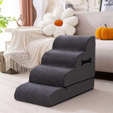 Maxbell Dog Stairs Ramp Removable for Puppy Pet Dog Stairs Ladder for Car Indoor Bed Gray 4 Steps