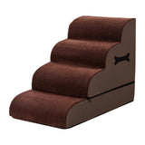 Maxbell Dog Stairs Ramp Removable for Puppy Pet Dog Stairs Ladder for Car Indoor Bed Coffee 4 Steps
