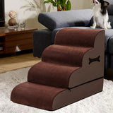 Maxbell Dog Stairs Ramp Removable for Puppy Pet Dog Stairs Ladder for Car Indoor Bed Coffee 4 Steps