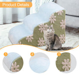Maxbell Pet Steps Ramp Ladder Indoor Platform Dog Stairs for Older Cats Suvs Bedding Green 57x40x40cm
