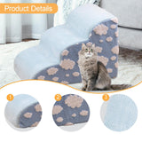 Maxbell Pet Steps Ramp Ladder Indoor Platform Dog Stairs for Older Cats Suvs Bedding Blue 57x40x40cm