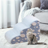 Maxbell Pet Steps Ramp Ladder Indoor Platform Dog Stairs for Older Cats Suvs Bedding Blue 57x40x40cm