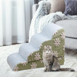 Maxbell Pet Steps Ramp Ladder Indoor Platform Dog Stairs for Older Cats Suvs Bedding Green 72x52x40cm