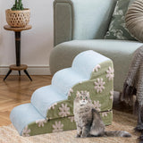 Maxbell Pet Steps Ramp Ladder Indoor Platform Dog Stairs for Older Cats Suvs Bedding Green 72x52x40cm
