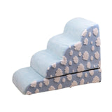 Maxbell Pet Steps Ramp Ladder Indoor Platform Dog Stairs for Older Cats Suvs Bedding Blue 72x52x40cm