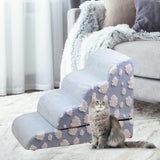 Maxbell Pet Steps Ramp Ladder Indoor Platform Dog Stairs for Older Cats Suvs Bedding Blue 72x52x40cm