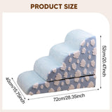 Maxbell Pet Steps Ramp Ladder Indoor Platform Dog Stairs for Older Cats Suvs Bedding Blue 72x52x40cm