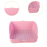 Maxbell Rabbit Litter Box for Cage Bedpan Potty Trainer for Rats Small Animals Bunny Pink