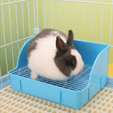 Maxbell Rabbit Litter Box for Cage Bedpan Potty Trainer for Rats Small Animals Bunny Blue