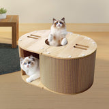 Maxbell Cardboard Cat Scratcher House Decoration Cat Tunnel for Balcony Dorm Kittens