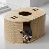 Maxbell Cardboard Cat Scratcher House Decoration Cat Tunnel for Balcony Dorm Kittens