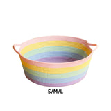 Maxbell Cotton Rope Woven Cat Bed Basket Pet Sleeping Bed for Rest Indoor Cats Puppy S