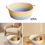 Maxbell Cotton Rope Woven Cat Bed Basket Pet Sleeping Bed for Rest Indoor Cats Puppy S