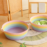 Maxbell Cotton Rope Woven Cat Bed Basket Pet Sleeping Bed for Rest Indoor Cats Puppy S