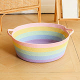 Maxbell Cotton Rope Woven Cat Bed Basket Pet Sleeping Bed for Rest Indoor Cats Puppy S