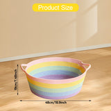 Maxbell Cotton Rope Woven Cat Bed Basket Pet Sleeping Bed for Rest Indoor Cats Puppy L