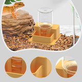 Maxbell Reptile Feeder Sturdy Reptile Waterer for Amphibians Bearded Dragon Tortoise Yellow