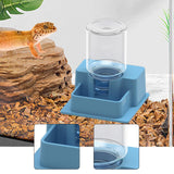 Maxbell Reptile Feeder Sturdy Reptile Waterer for Amphibians Bearded Dragon Tortoise Light Blue