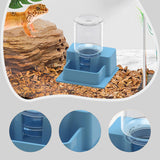 Maxbell Reptile Feeder Sturdy Reptile Waterer for Amphibians Bearded Dragon Tortoise Light Blue
