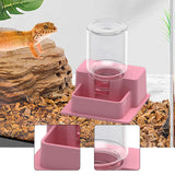 Maxbell Reptile Feeder Sturdy Reptile Waterer for Amphibians Bearded Dragon Tortoise Pink
