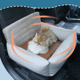 Maxbell Dog Car Seat Breathable Cat Car Seat for Small Medium Dogs Indoor Cats Bunny Beige