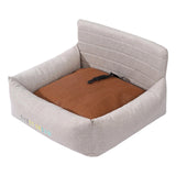 Maxbell Dog Car Seat Breathable Cat Car Seat for Small Medium Dogs Indoor Cats Bunny Beige