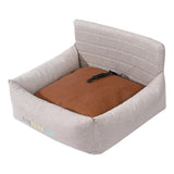 Maxbell Dog Car Seat Breathable Cat Car Seat for Small Medium Dogs Indoor Cats Bunny Beige
