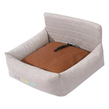 Maxbell Dog Car Seat Breathable Cat Car Seat for Small Medium Dogs Indoor Cats Bunny Beige