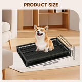 Maxbell Indoor Dog Potty Tray Washable Portable Mesh Grids Keep Clean Dog Litter Box black S