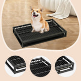 Maxbell Indoor Dog Potty Tray Washable Portable Mesh Grids Keep Clean Dog Litter Box black M