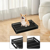 Maxbell Indoor Dog Potty Tray Washable Portable Mesh Grids Keep Clean Dog Litter Box black M
