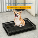 Maxbell Indoor Dog Potty Tray Washable Portable Mesh Grids Keep Clean Dog Litter Box black M